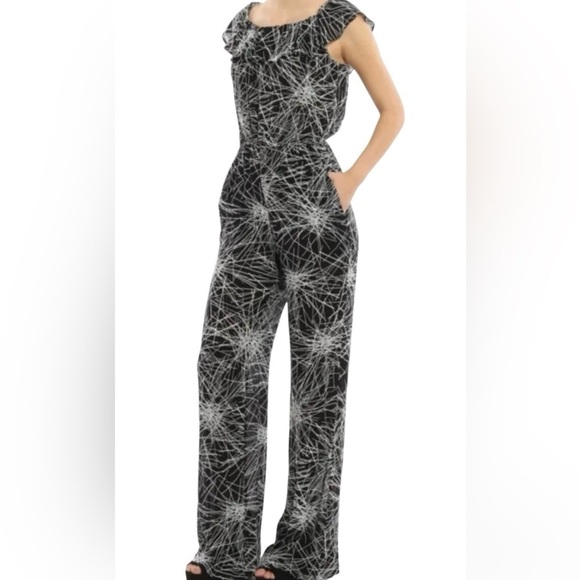 Diane von Furstenberg Adele Off-the-Shoulder Jumpsuit Sz 8 - Picture 1 of 16